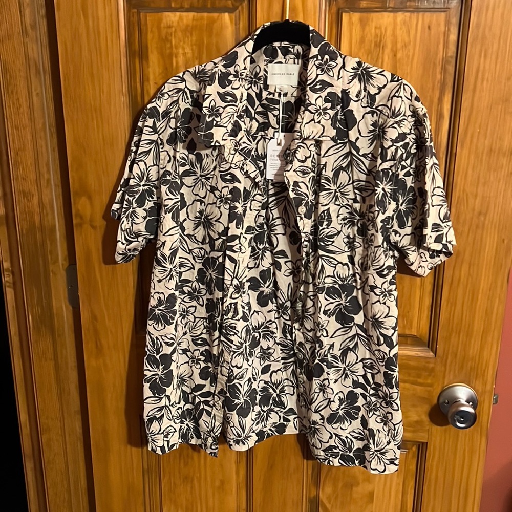 Boyfriend floral button down shirt